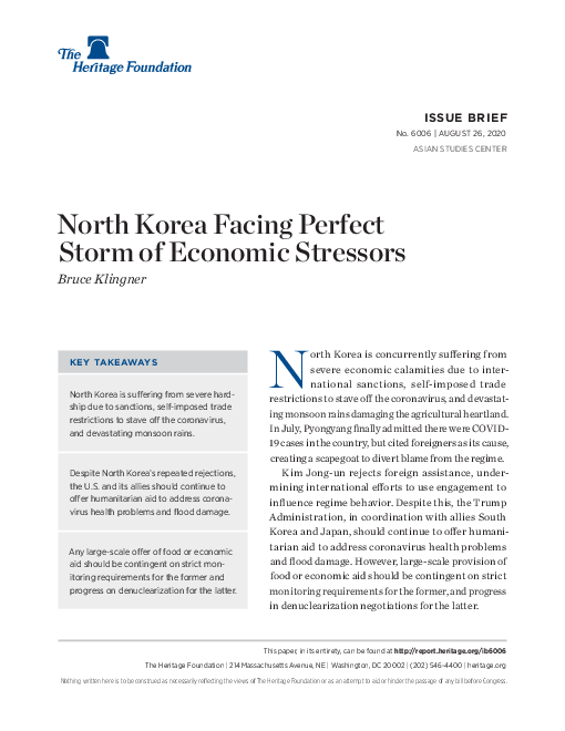 경제적 스트레스 요인으로 최악의 상황을 맞이한 북한 (North Korea Facing Perfect Storm of Economic Stressors)