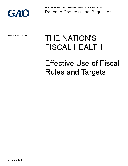 국가의 재정 건전성 : 재정 준칙 및 목표의 효과적 이용 (The Nation´s Fiscal Health: Effective Use of Fiscal Rules and Targets)(2020)