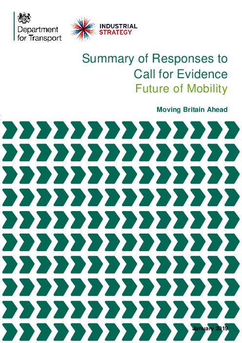 증거 요청에 대한 응답 요약 : 이동성의 미래 (Summary of Responses to Call for Evidence: Future of Mobility)