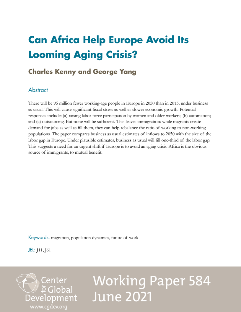 유럽의 다가오는 고령화 위기 극복에 도움을 주는 아프리카  (Can Africa Help Europe Avoid Its Looming Aging Crisis?)