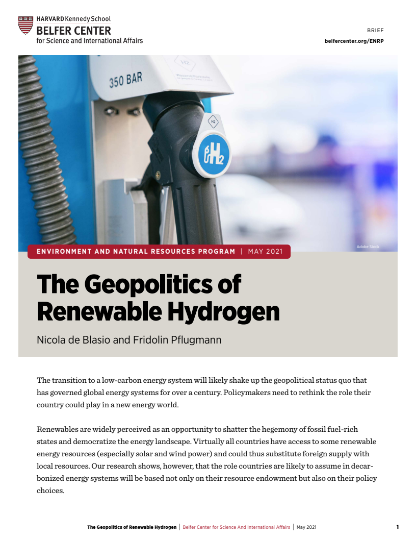 재생수소의 지정학 (The Geopolitics of Renewable Hydrogen)(2021)