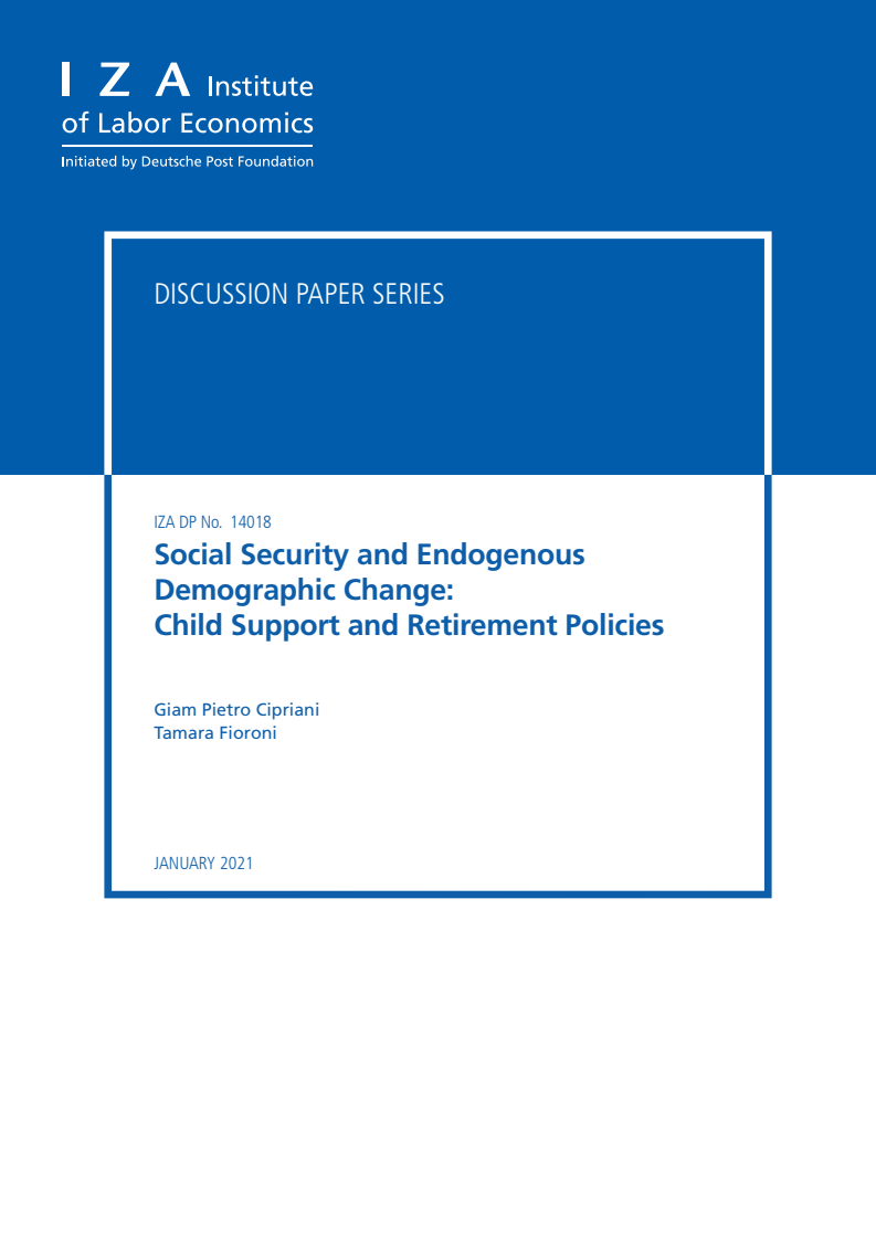 사회보장과 내생적 인구구조 변화 : 아동 지원 및 은퇴 정책 (Social Security and Endogenous Demographic Change: Child Support and Retirement Policies)