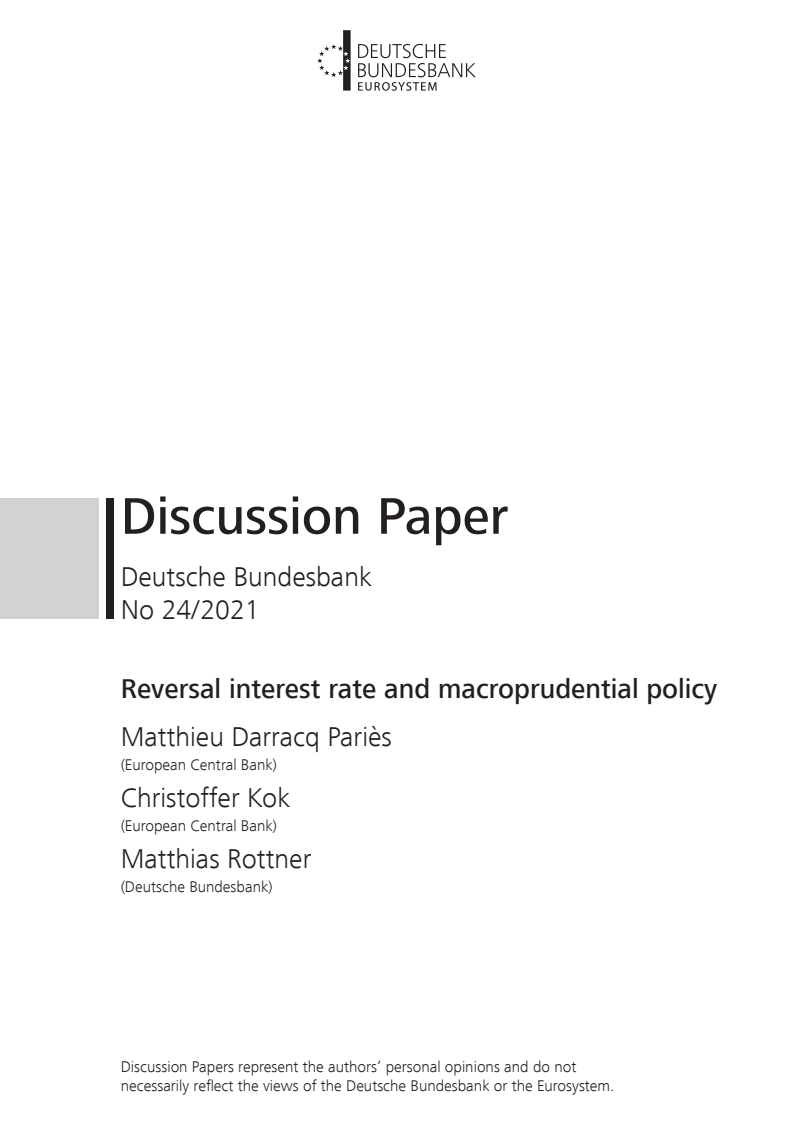 역전 금리와 거시건전성 정책 (Reversal interest rate and macroprudential policy)(2021)