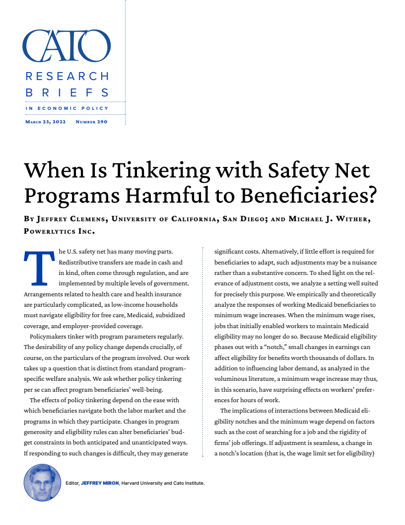 수혜자에게 악영향을 미치는 사회안전망 프로그램 수정 시기 (When Is Tinkering with Safety Net Programs Harmful to Beneficiaries?)(2022)