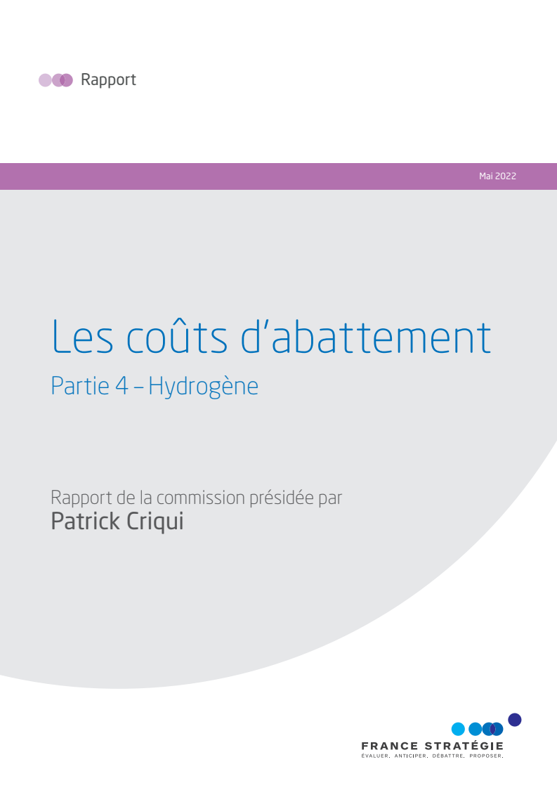 탄소 저감 비용 : 수소 분야 (Coûts d’abattement: Hydrogène)(2022)