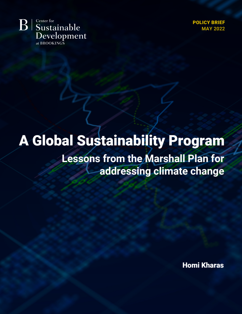 전 세계 지속 가능성 프로그램 : 기후 변화를 해결하기 위한 마샬 계획이 주는 교훈 (A Global Sustainability Program: Lessons from the Marshall Plan for addressing climate change)