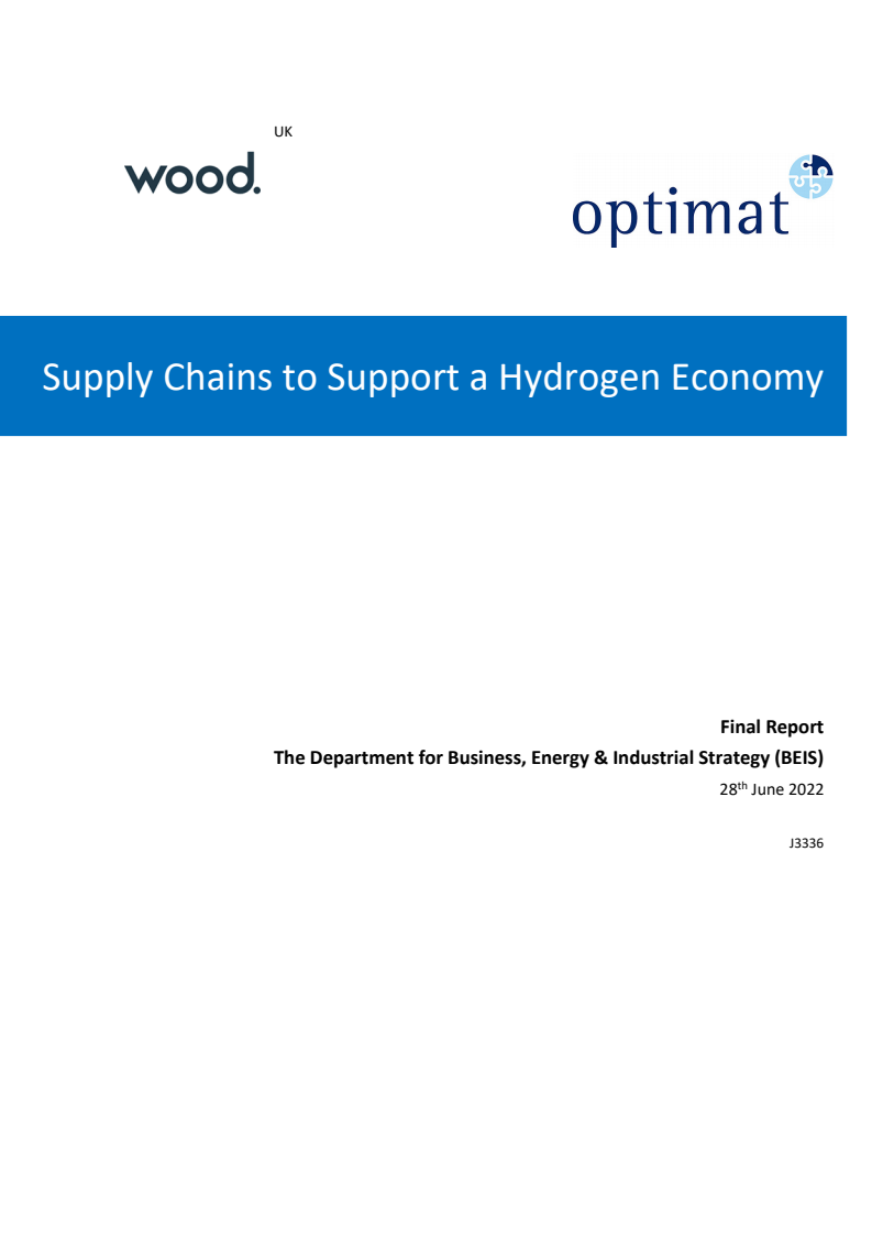수소경제 증진을 위한 공급망 : 최종 보고서  (Supply Chains to Support a Hydrogen Economy: Final Report)