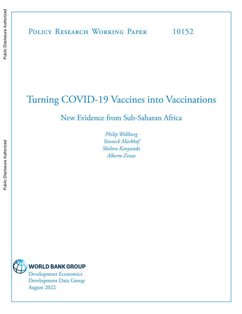 코로나19 백신 접종 실태 : 사하라 사막 이남 아프리카에서 수집한 새로운 증거 (Turning COVID-19 Vaccines into Vaccinations: New Evidence from Sub-Saharan Africa)