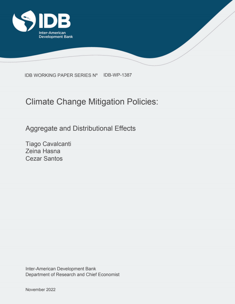 기후 변화 완화 정책 : 총체적 및 분배 효과 (Climate Change Mitigation Policies: Aggregate and Distributional Effects)
