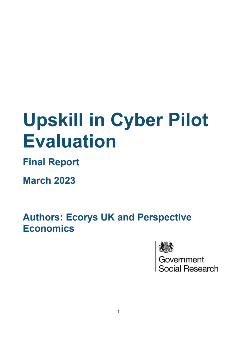 사이버 파일럿 기술 향상 평가 : 최종 보고서 (Upskill in Cyber Pilot Evaluation: Final Report)