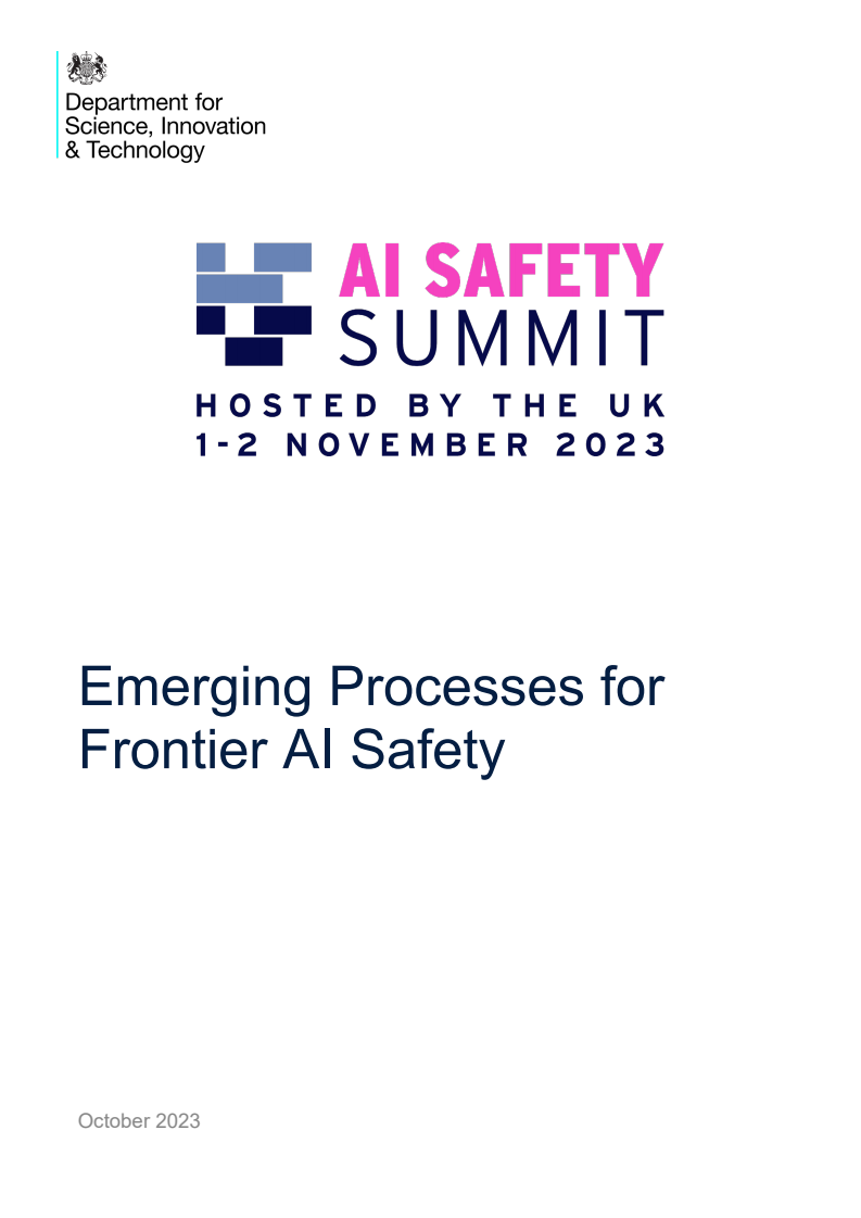 프론티어 인공지능(AI) 안전을 위한 새로운 프로세스 (Emerging Processes for Frontier AI Safety)