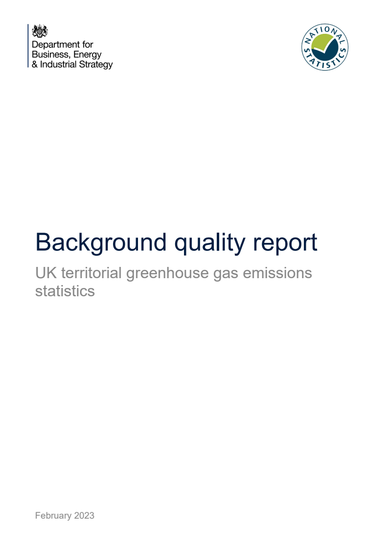 Background quality report UK territorial greenhouse gas emissions statistics