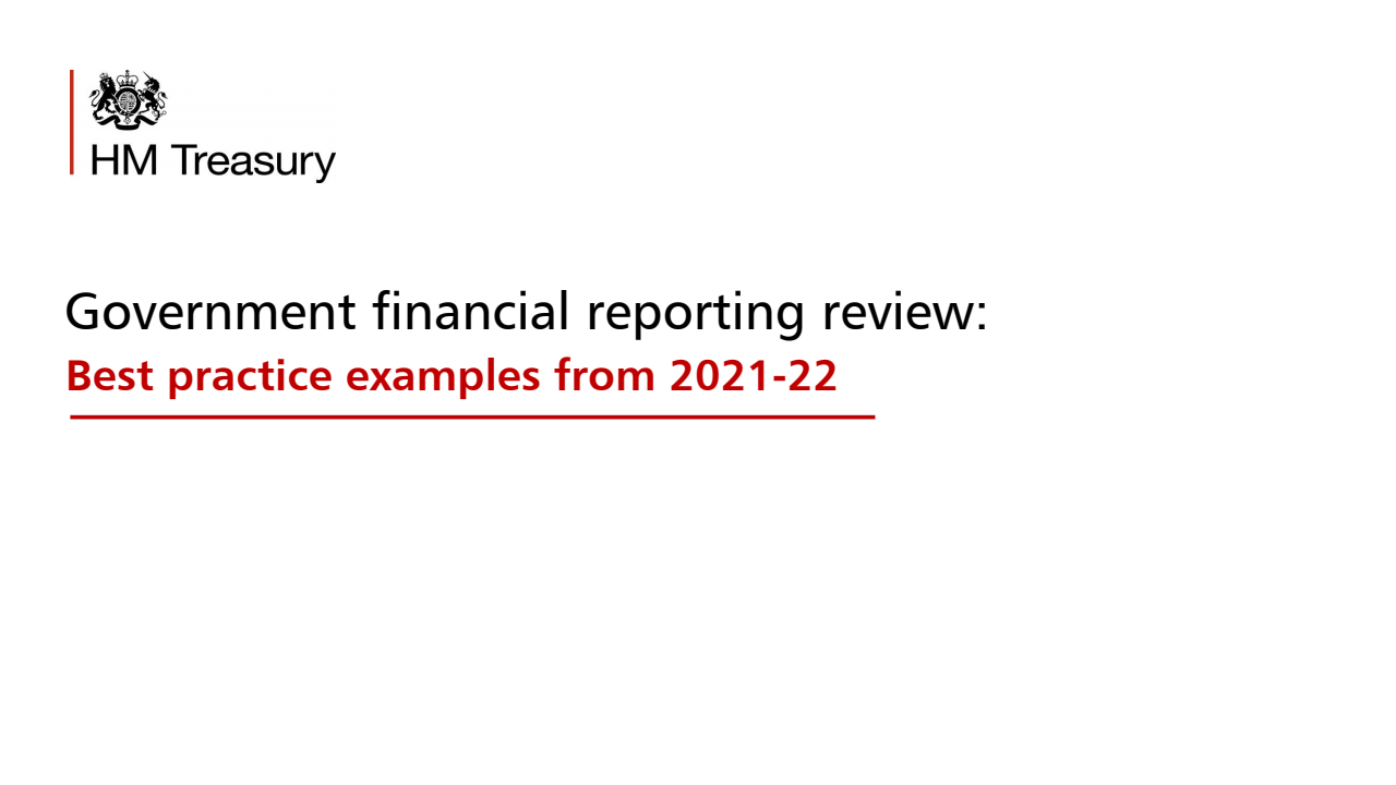 Government financial reporting review: Best practice examples from 2021-22