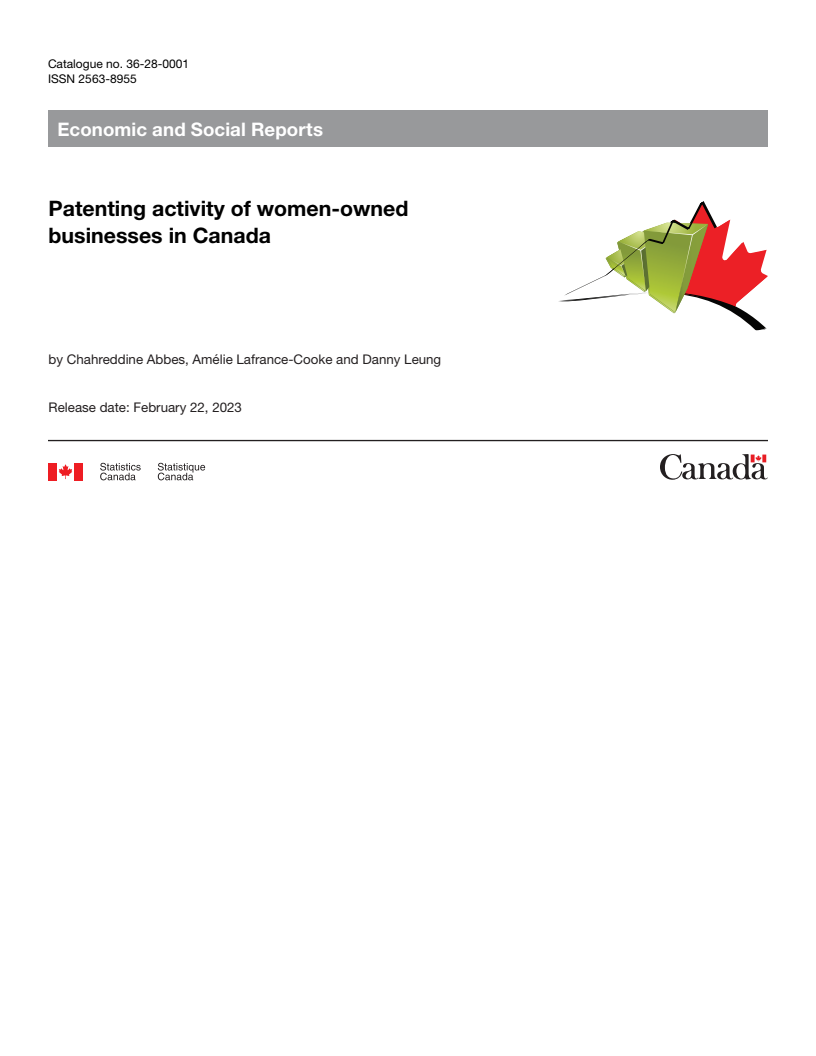 Patenting activity of women-owned businesses in Canada