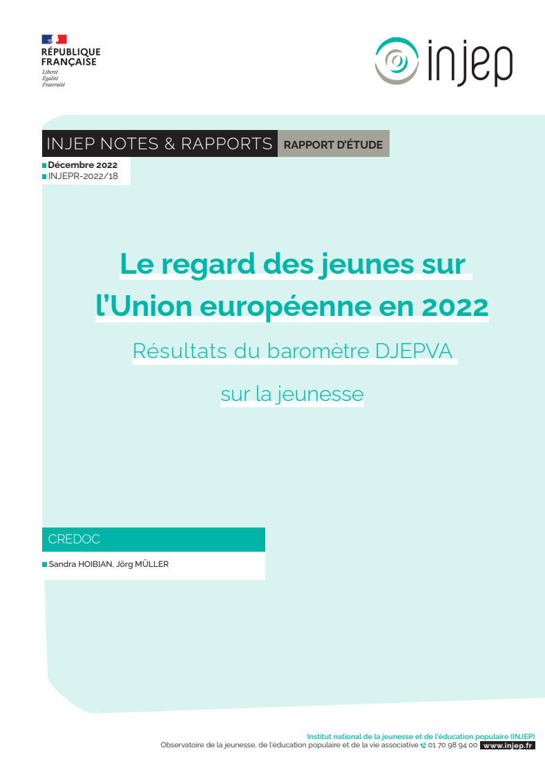 Regard des jeunes sur l'Union européenne en 2022: Résultats du baromètre DJEPVA sur la jeunesse