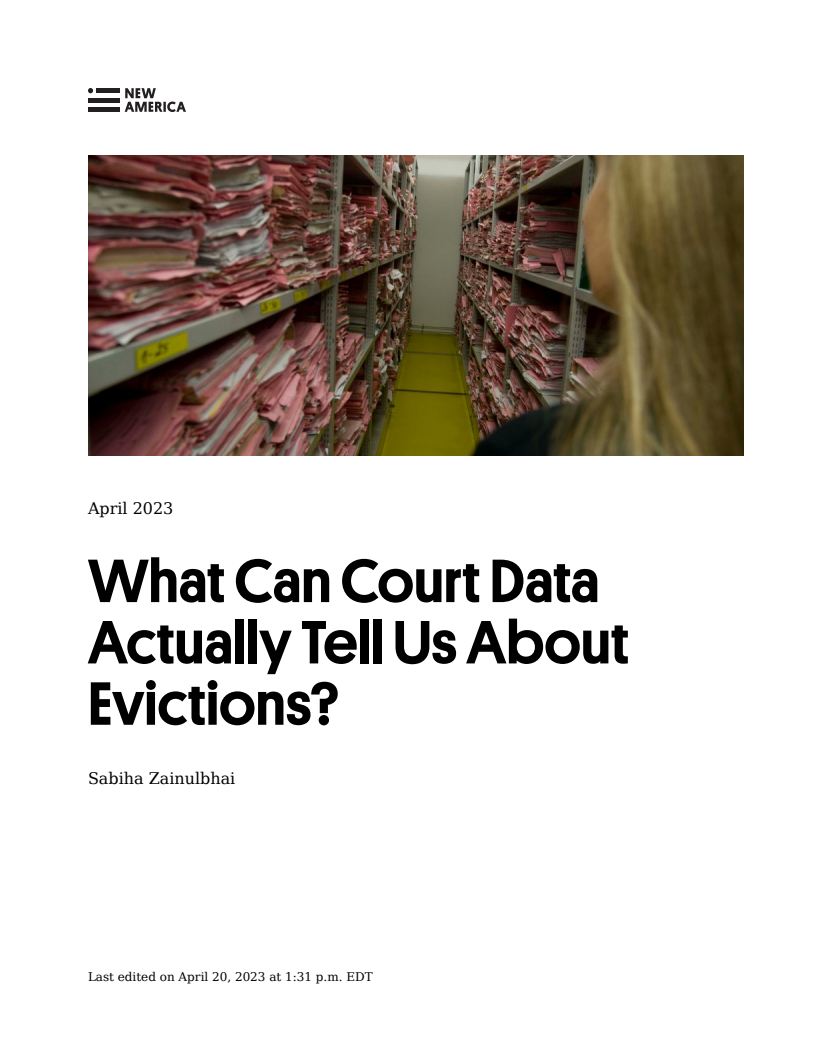 What Can Court Data Actually Tell Us about Evictions?