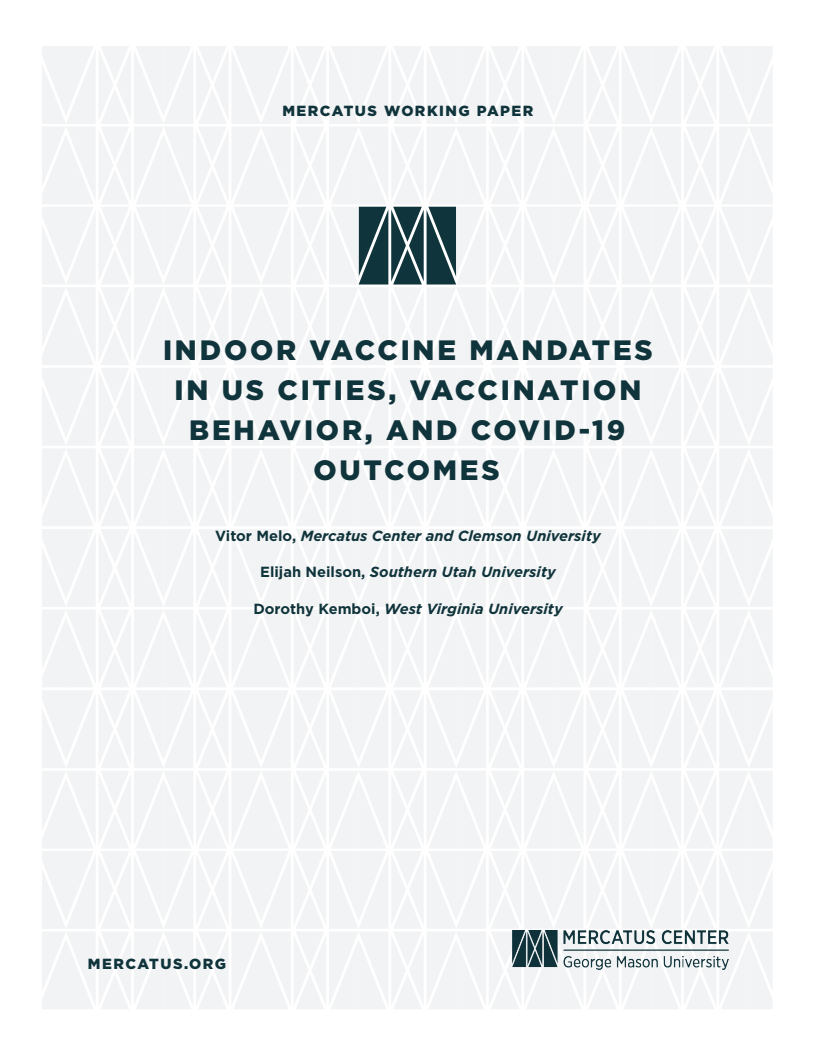 Indoor Vaccine Mandates in US Cities, Vaccination Behavior, and COVID-19 Outcomes