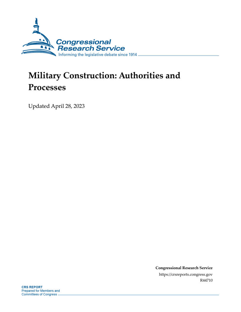 Military Construction: Authorities and Processes