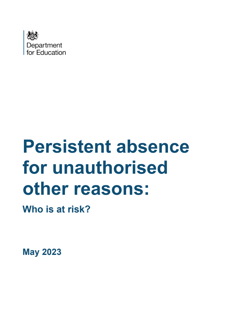 Persistent absence for unauthorised other reasons: Who is at risk?