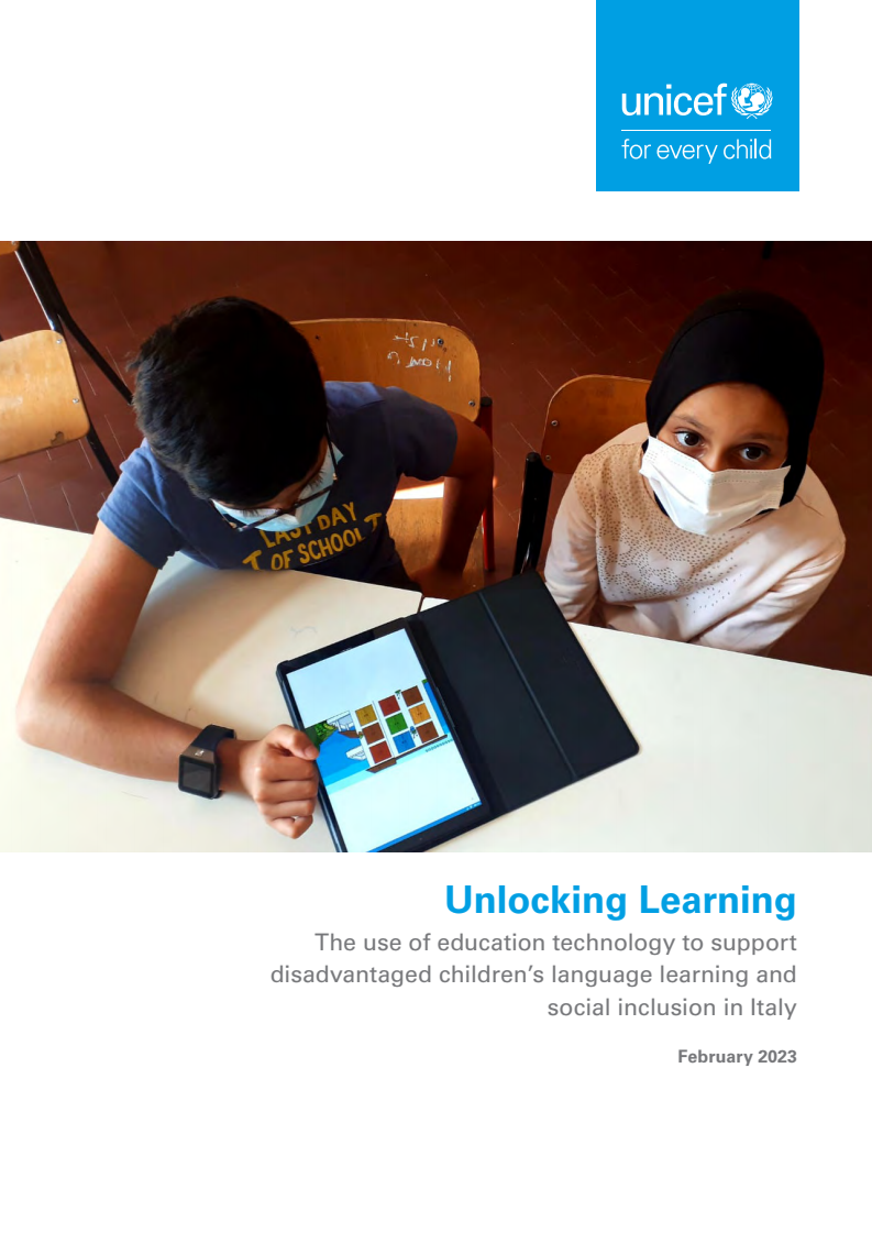 Unlocking Learning: The use of education technology to support disadvantaged children's language learning and social inclusion in Italy