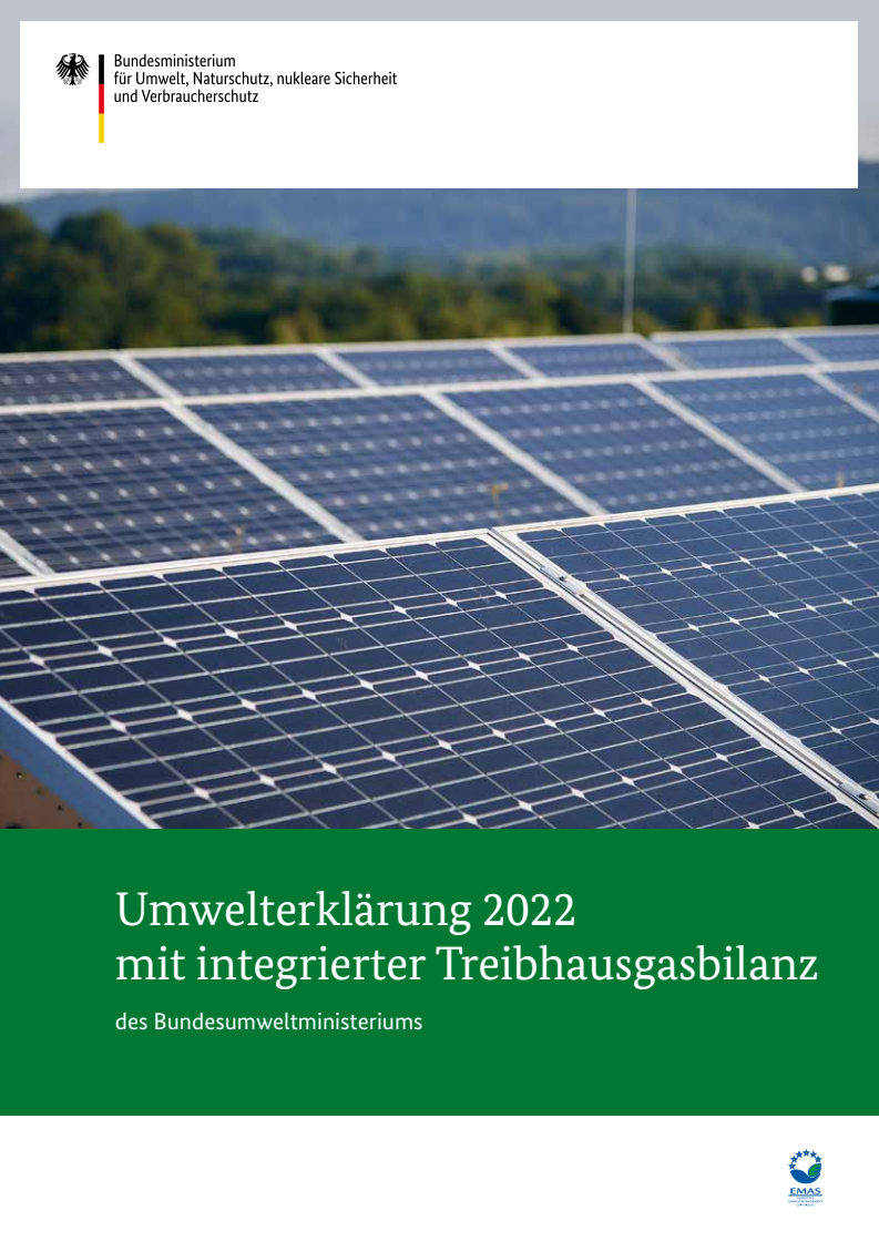 Umwelterklärung 2022 mit integrierter Treibhausgasbilanz