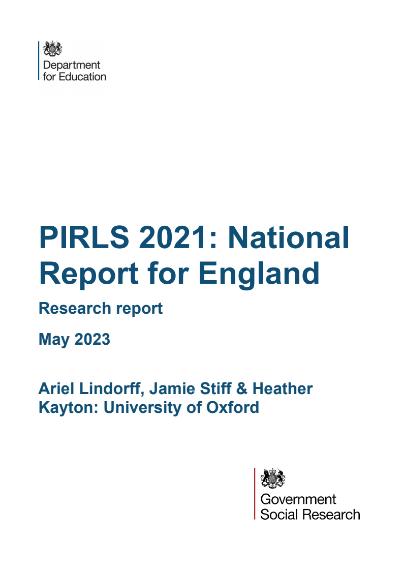 PIRLS 2021: National Report for England