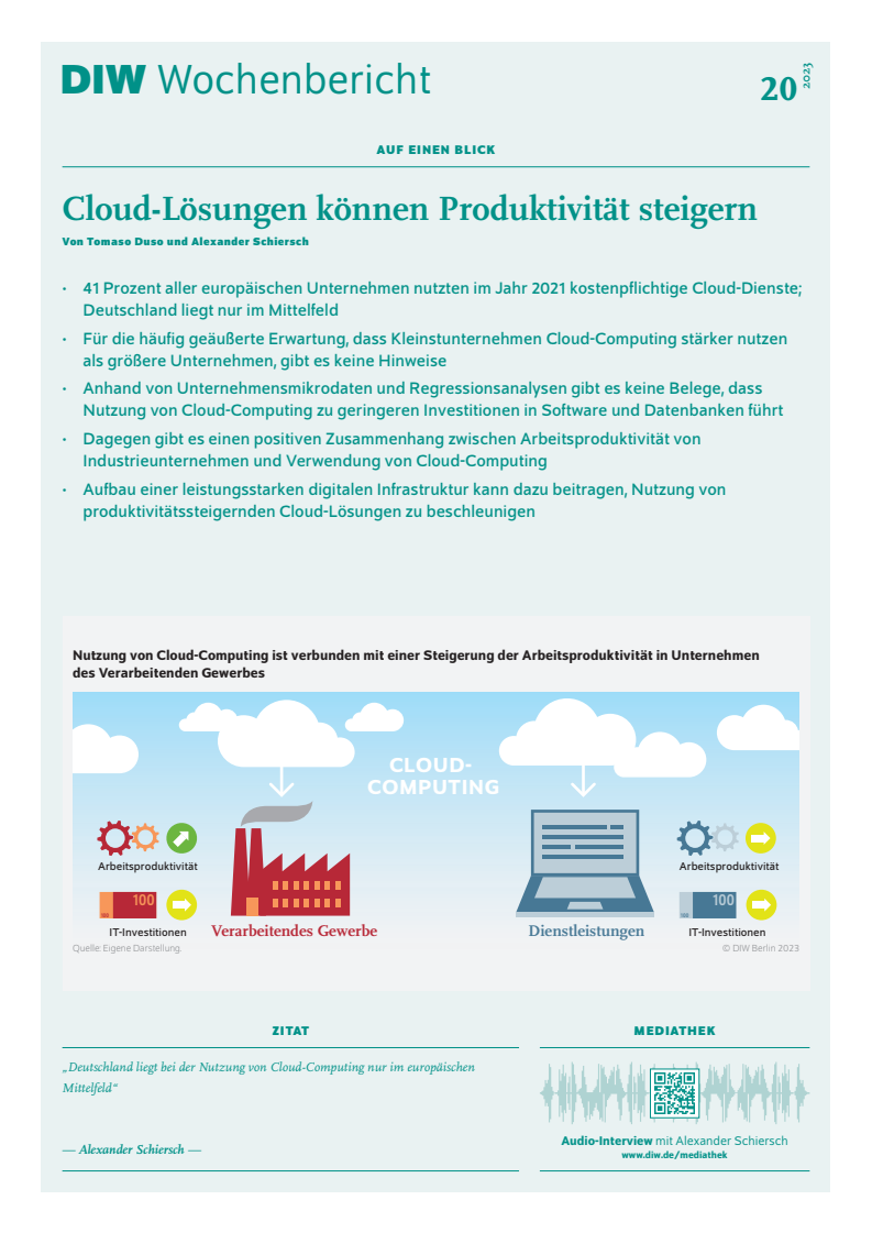 Cloud-Lösungen können Produktivität steigern