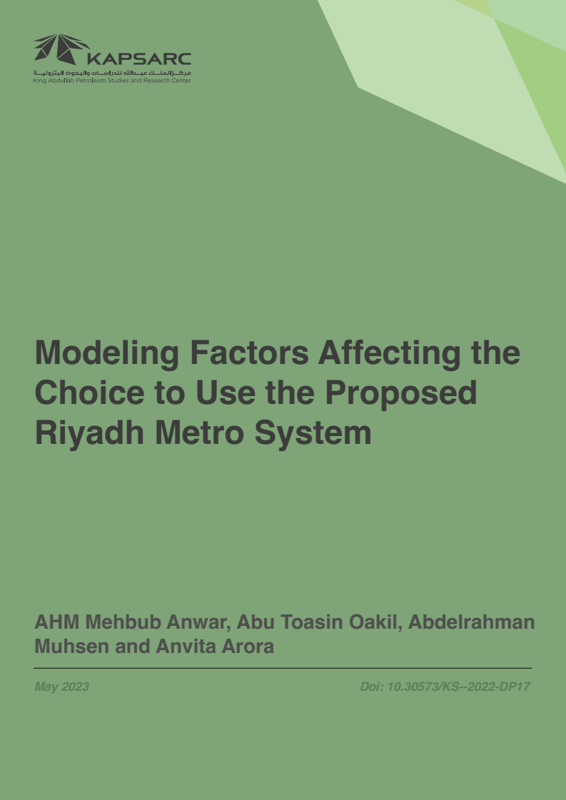 Modeling Factors Affecting the Choice to Use the Proposed Riyadh Metro System