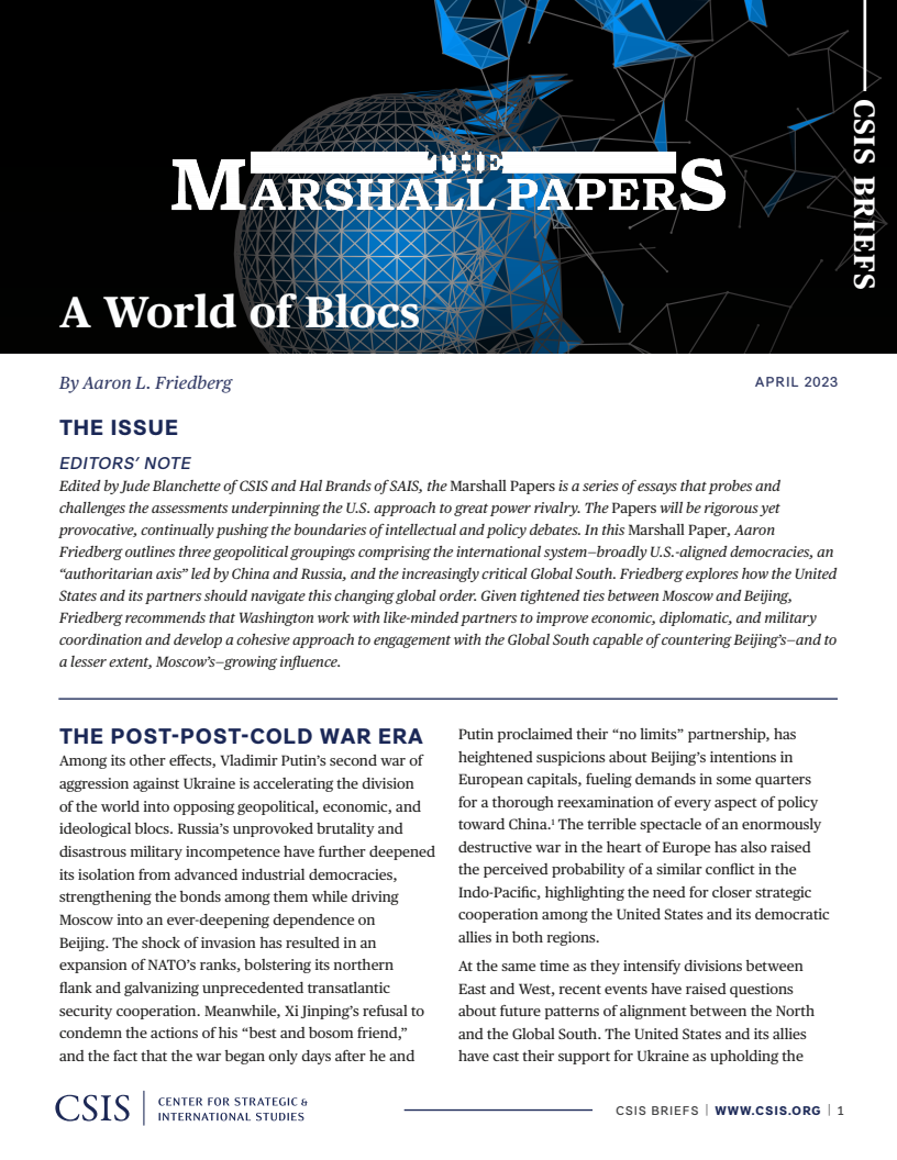 Marshall Papers: A World of Blocs