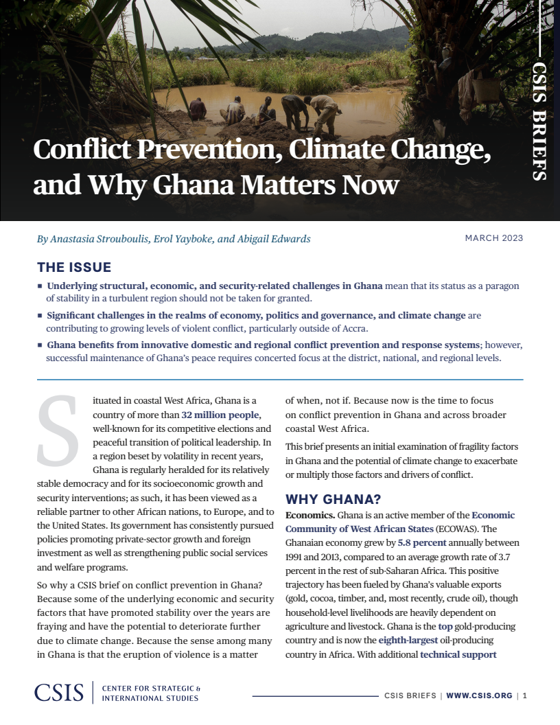 Conflict Prevention, Climate Change, and Why Ghana Matters Now