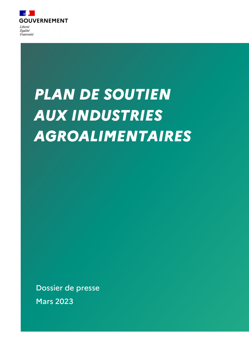 Plan de soutien aux industries agroalimentaires