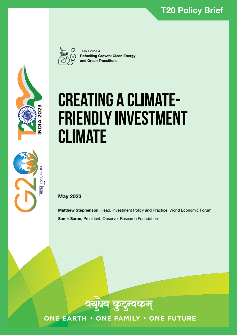 Creating a Climate-Friendly Investment Climate