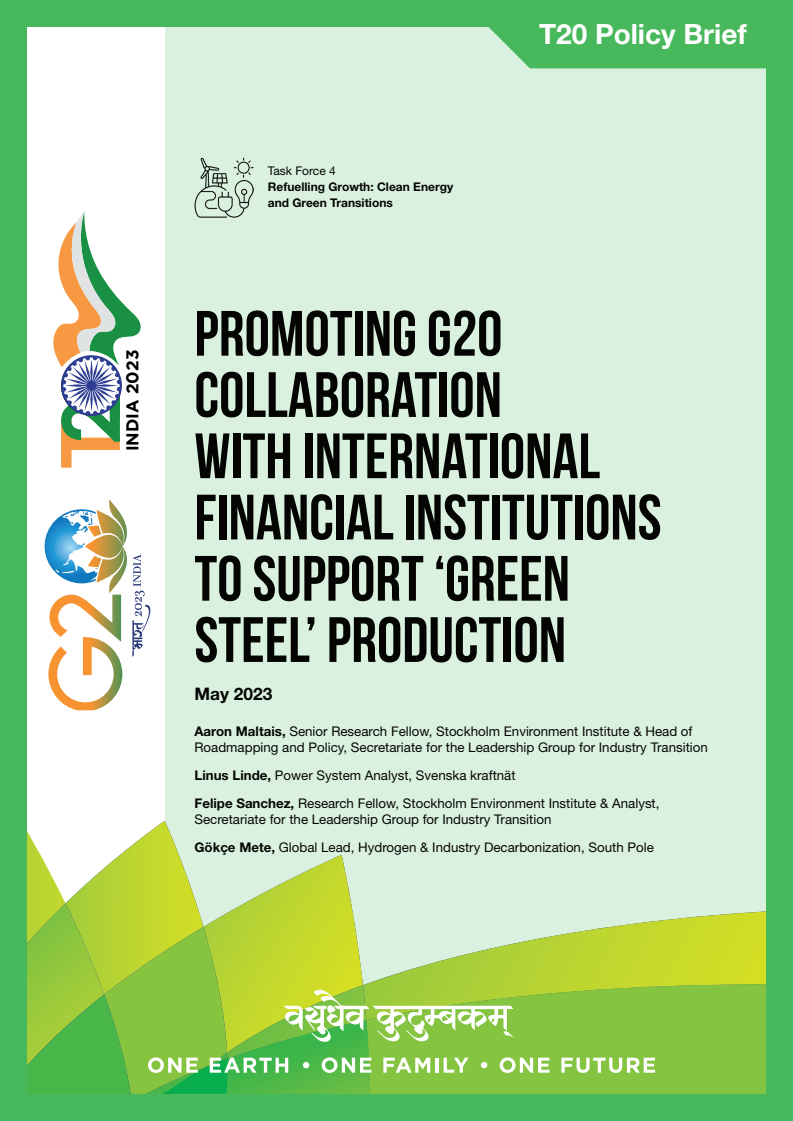 Promoting G20 Collaboration With International Financial Institutions to Support 'Green Steel' Production