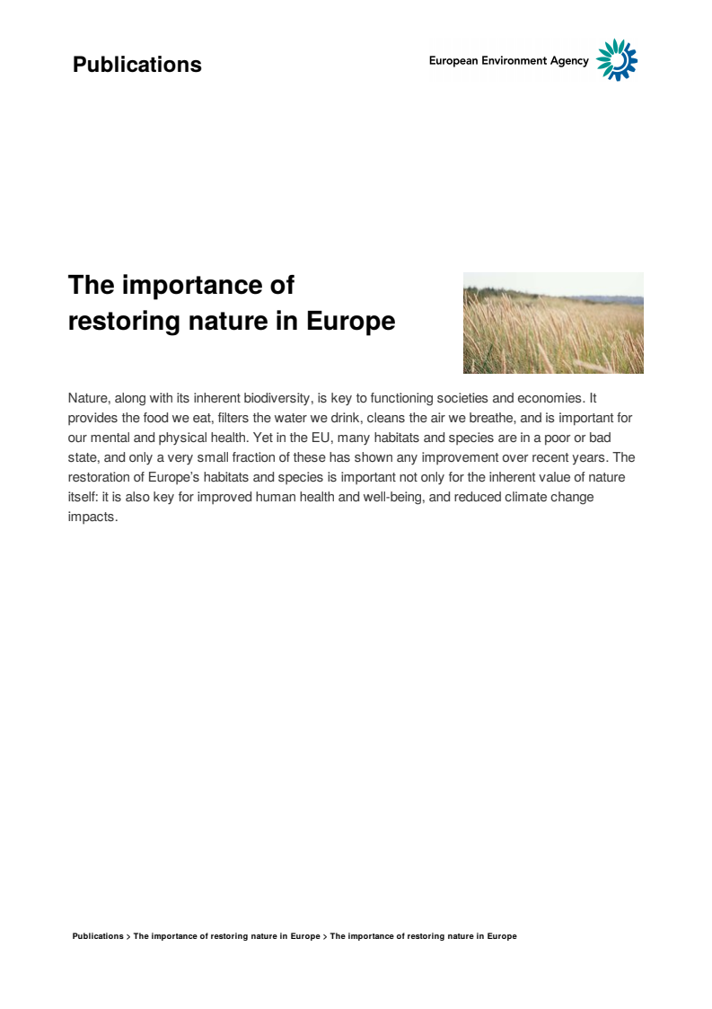 The importance of restoring nature in Europe
