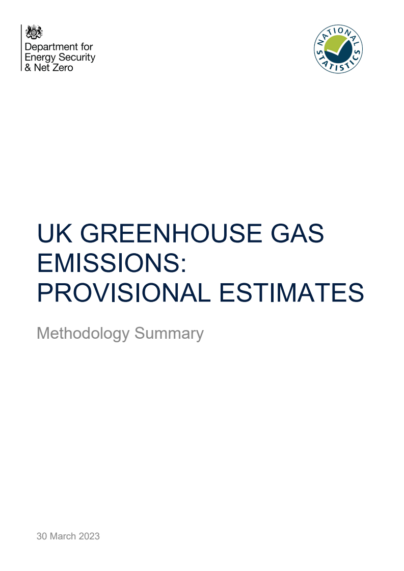 Provisional UK greenhouse gas emissions national statistics 2022