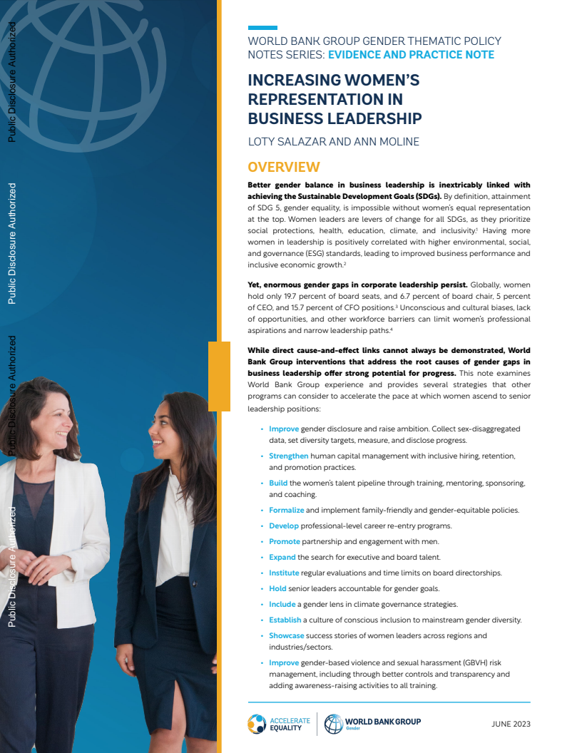 Increasing Women's Representation in Business Leadership
