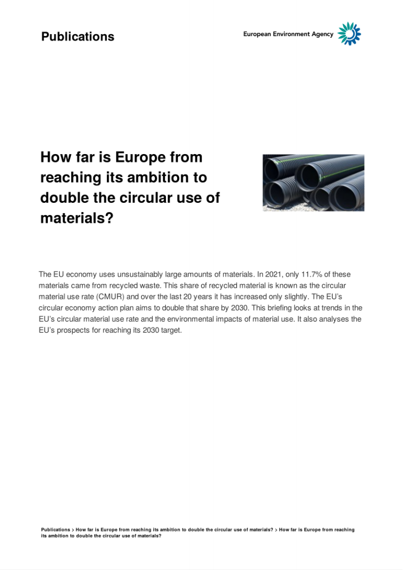 How far is Europe from reaching its ambition to double the circular use of materials?