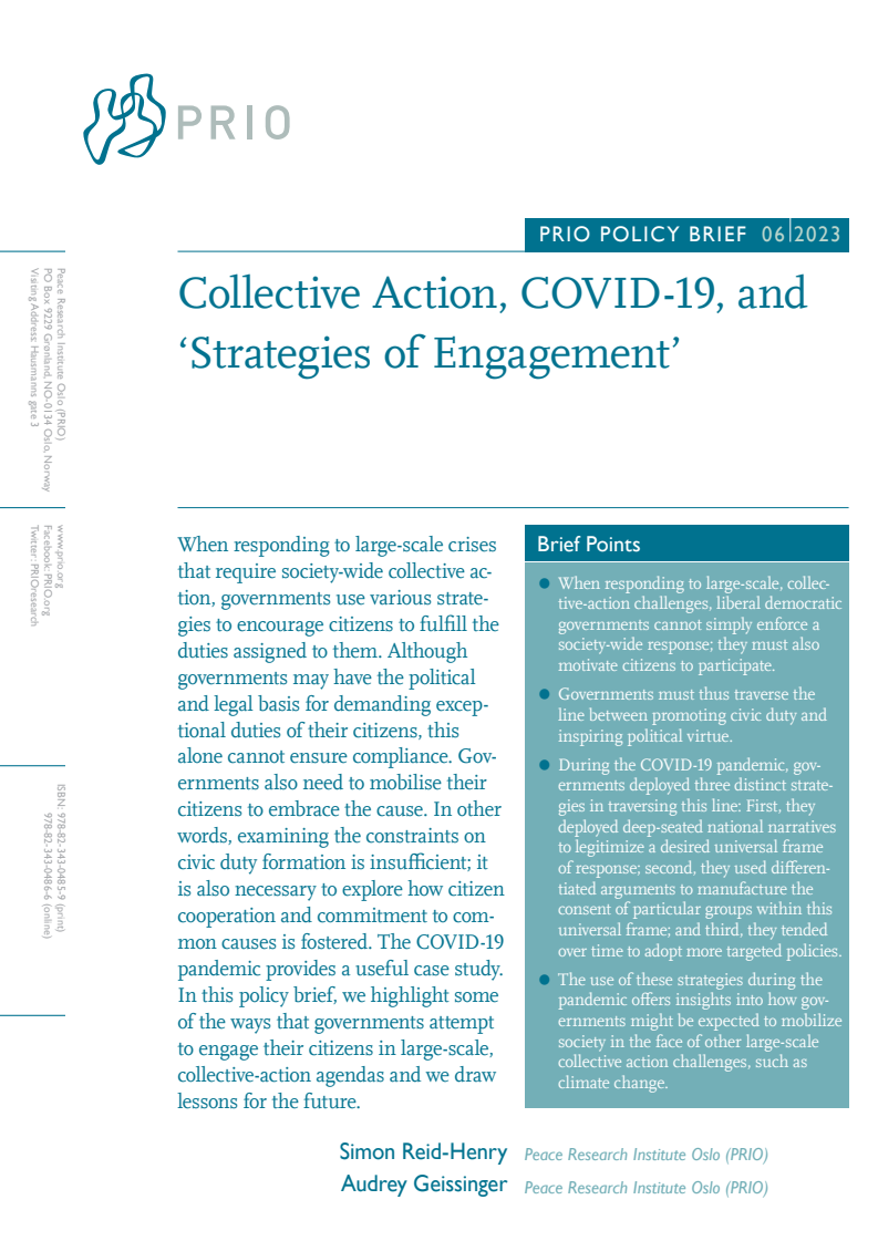 Collective Action, COVID-19, and 'Strategies of Engagement'