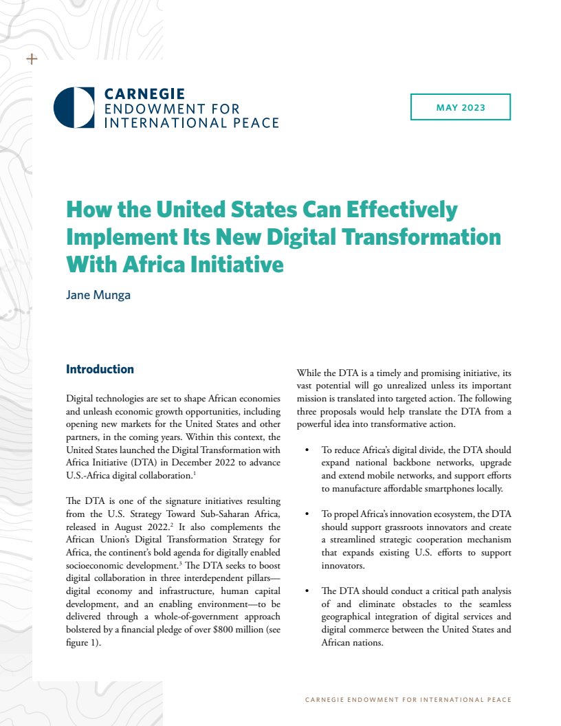 How the United States Can Effectively Implement Its New Digital Transformation With Africa Initiative