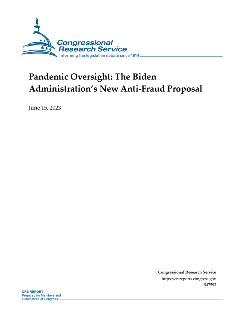 Pandemic Oversight: The Biden Administration's New Anti-Fraud Proposal