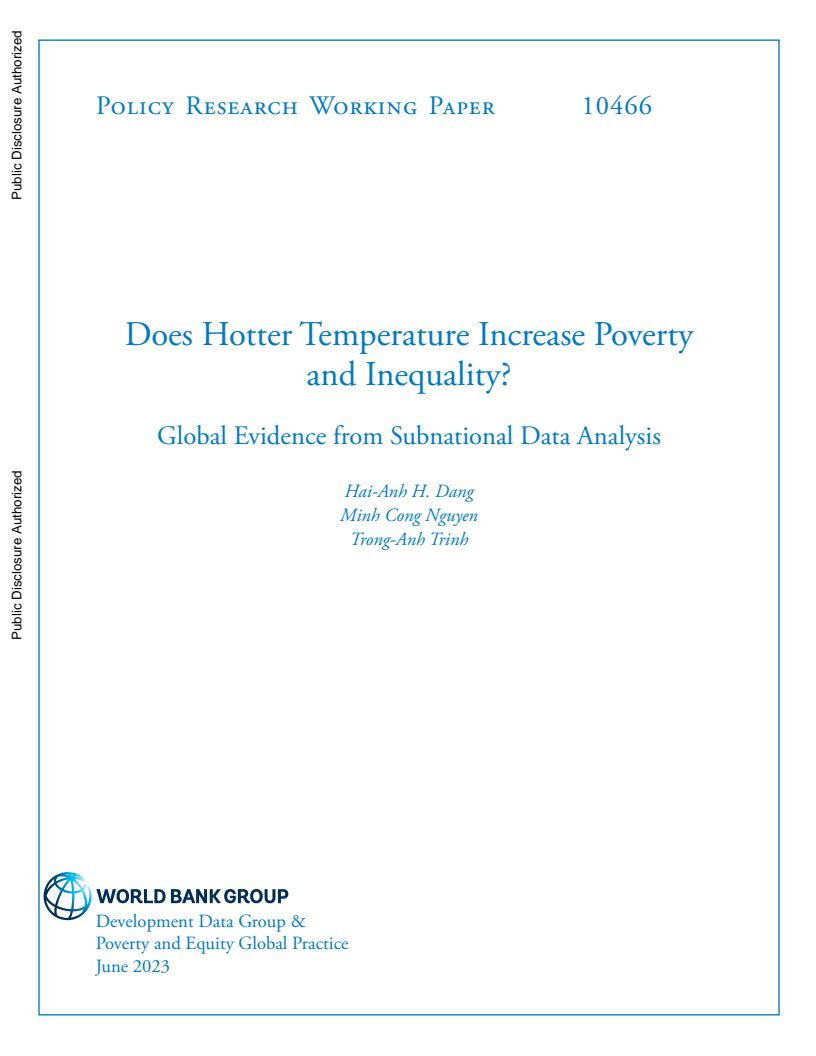 Does Hotter Temperature Increase Poverty and Inequality?: Global Evidence from Subnational Data Analysis
