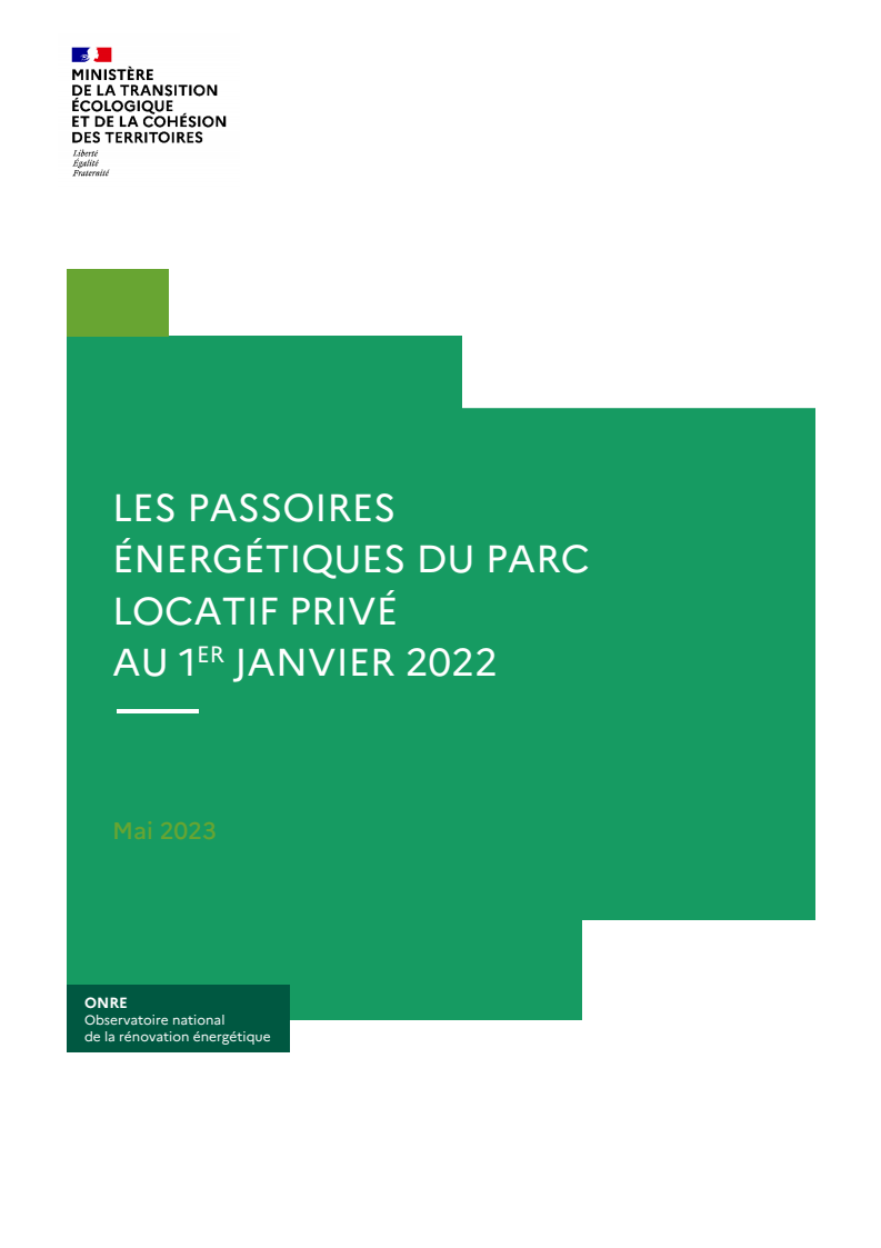 Passoires énergétiques du parc locatif privé au 1er janvier 2022