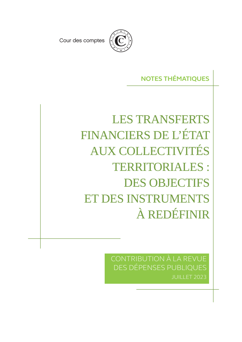 Les transferts financiers de l'État aux collectivités territoriales