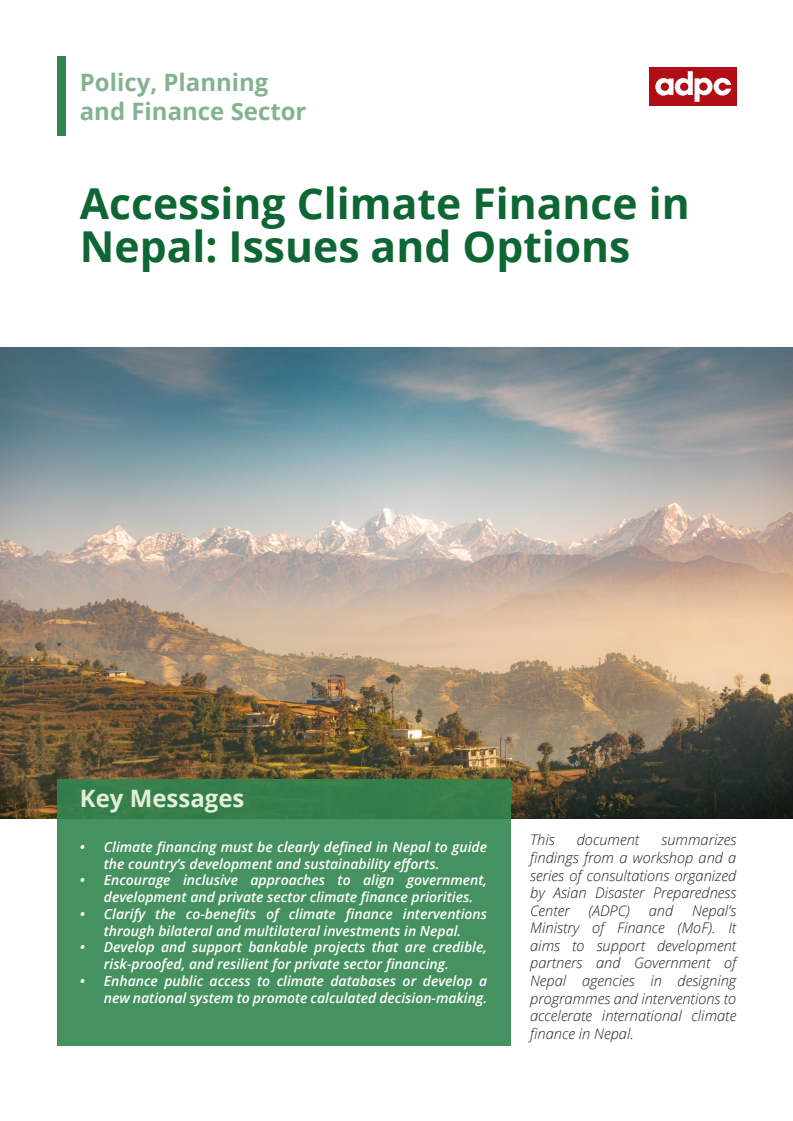 Accessing Climate Finance in Nepal: Issues and Options