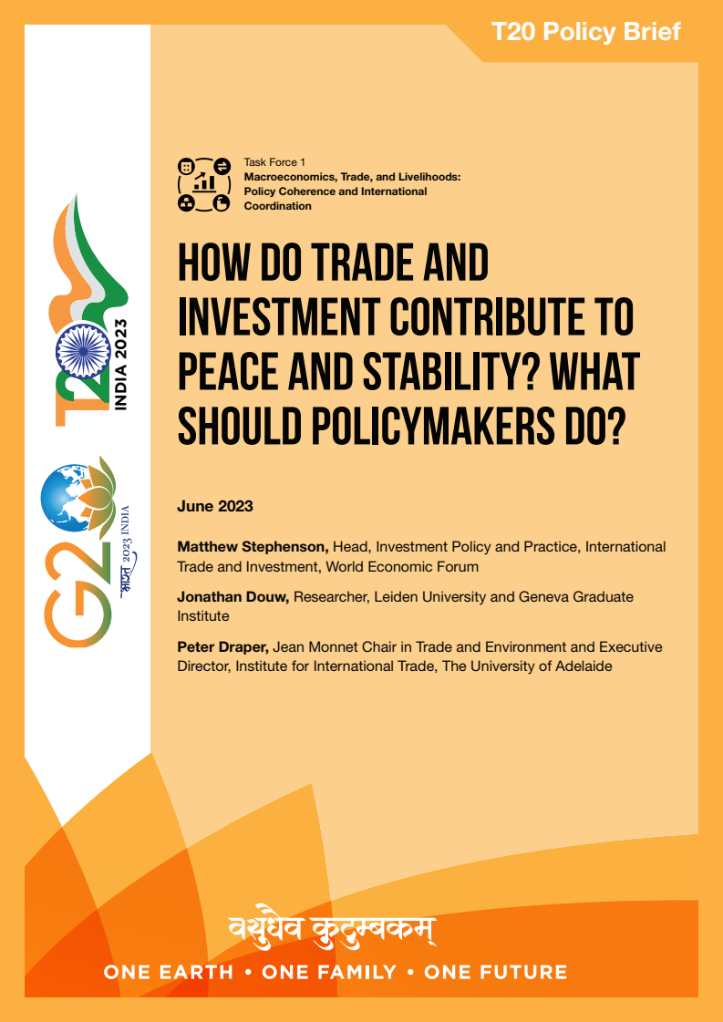 How Do Trade and Investment Contribute to Peace and Stability? What Should Policymakers Do?