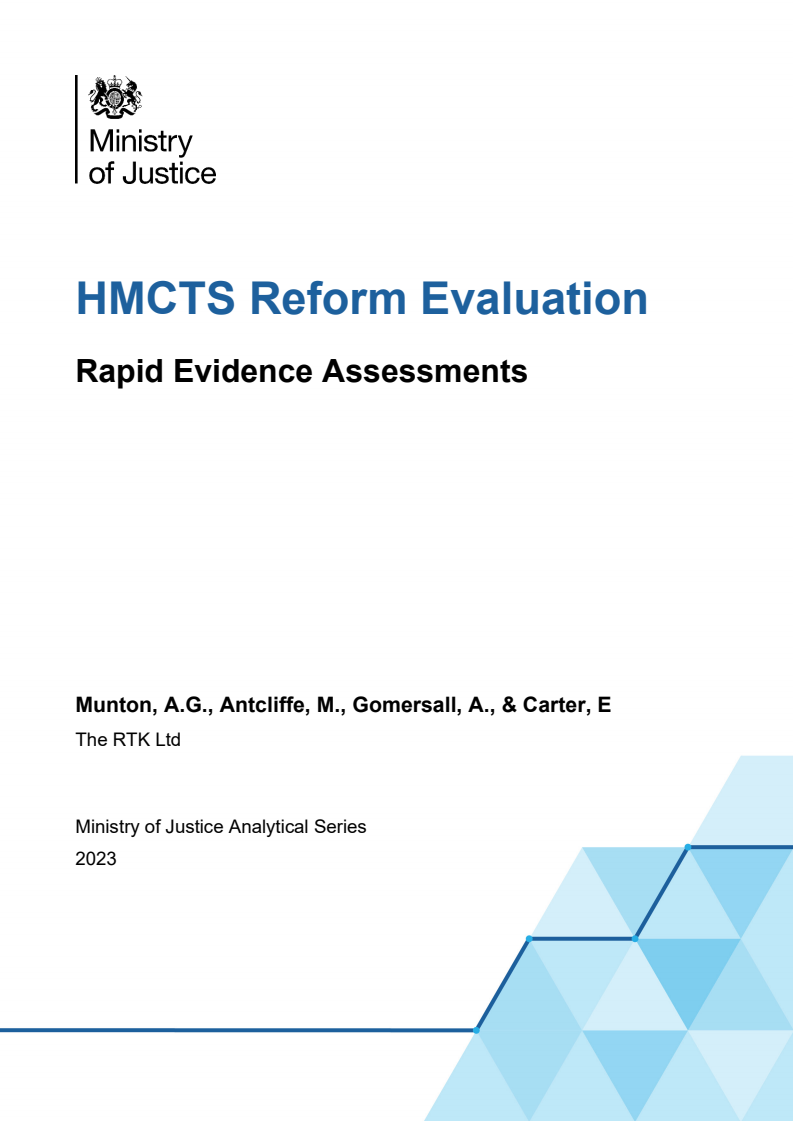 HMCTS Reform Evaluation: Rapid Evidence Assessments