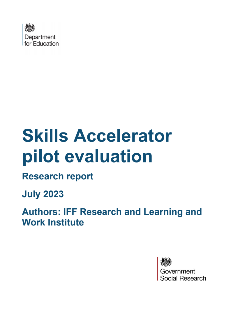 Skills Accelerator pilot evaluation