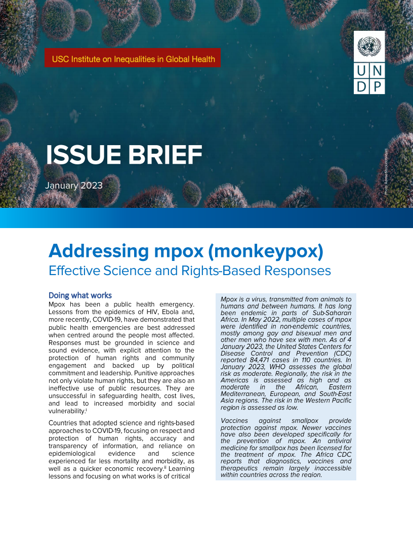 Addressing Mpox (Monkeypox): Effective Science and Rights-Based Responses