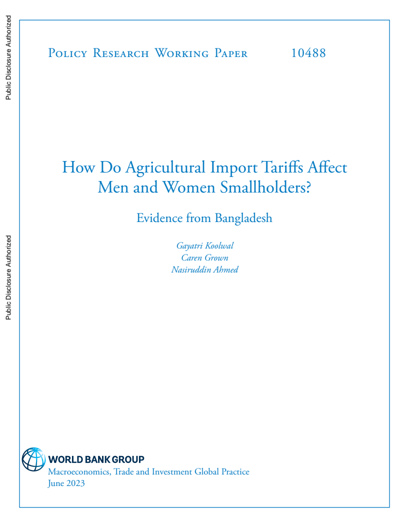 How Do Agricultural Import Tariffs Affect Men and Women Smallholders?: Evidence from Bangladesh