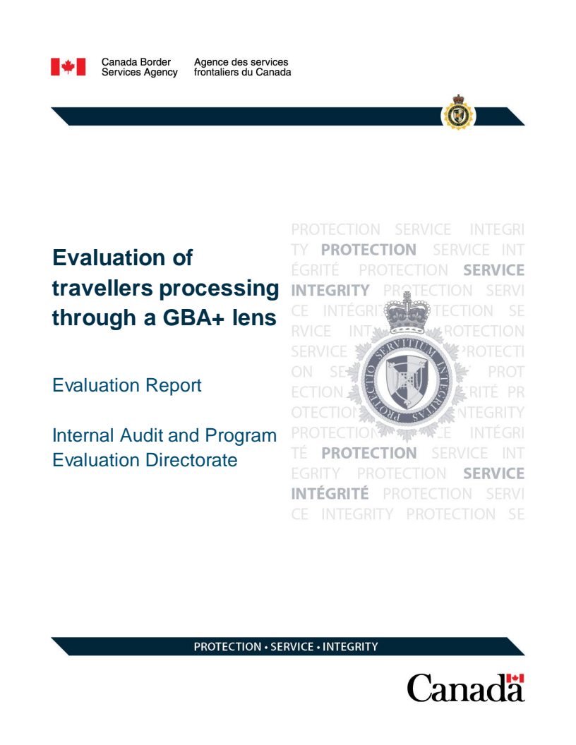 Evaluation of travellers processing through a GBA+ lens: evaluation report